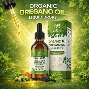 Z Organic Oregano Oil Liquid Drops with Vitamin E, Vegan, 2 fl oz